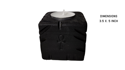 1 Tea light candle holder Black Block