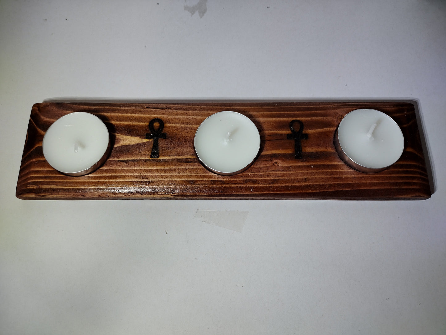 3 Tea Light Candle Holder with Ankh